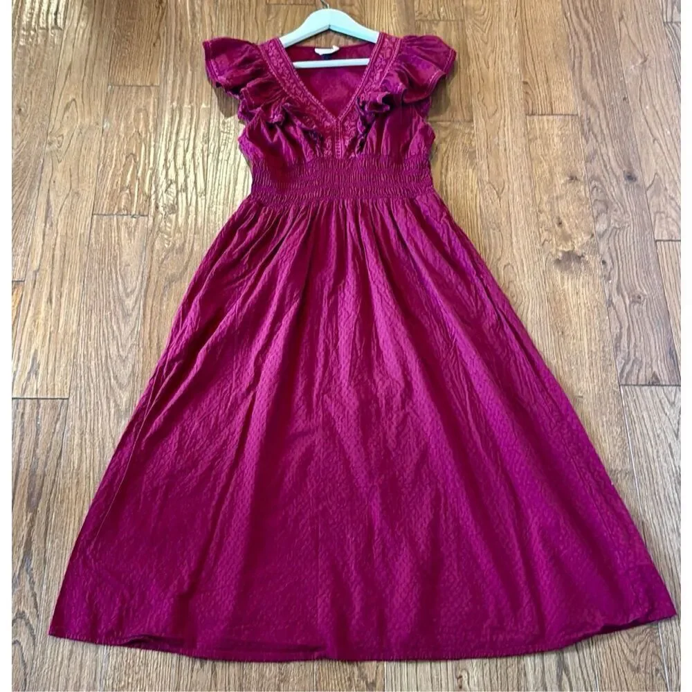 Universal Thread pink smocked ruffled midi dress size M - Picture 12 of 12